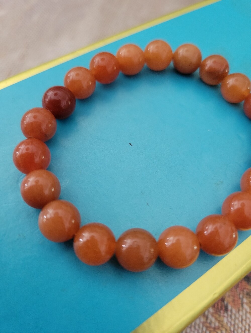 Women’s Orange Aventurine Beaded Stretch Bracelet - Brand: